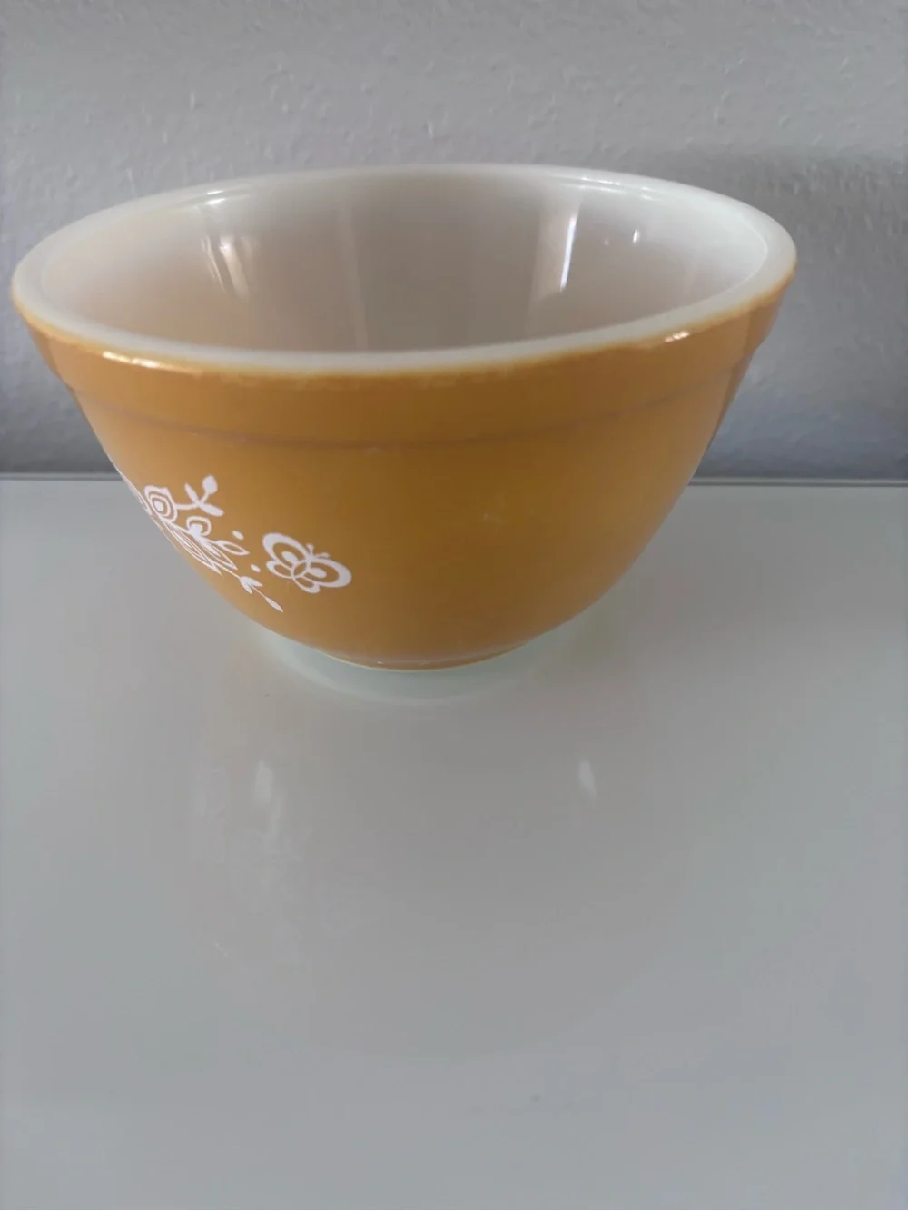 Vintage PYREX 401 Butterfly Gold Mixing Bowl 750 ml 1970s USA